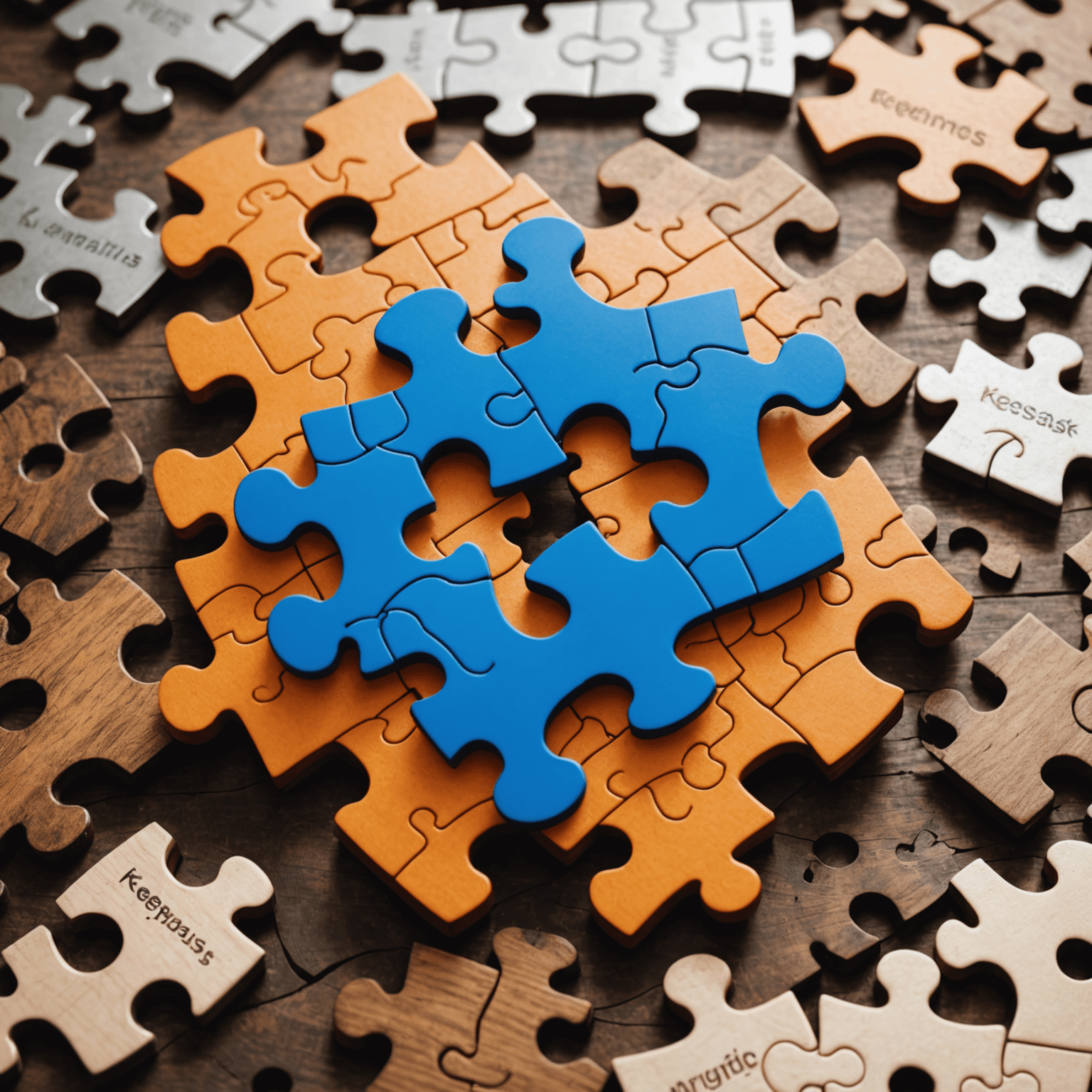 Puzzle pieces with KeePass logo, representing various plugins connecting to enhance functionality